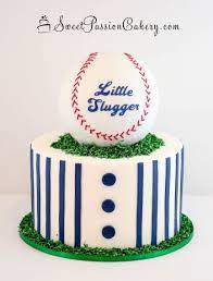 Little Slugger Themed Baby Shower Cake Littlesluggercake Baseballcake Sweetpassio Baseball Baby Shower Theme Baseball Baby Shower Cake Baseball Baby Shower