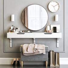 Innovative lighted vanity mirror in bathroom traditional with. Ikea Alex Dressing Table With Strandmon Ottoman And Stockholm Round Mirror 3d Model Download 3d Model Ikea Alex Dressing Table With Strandmon Ottoman And Stockholm Round Mirror 101629 3dbaza Com