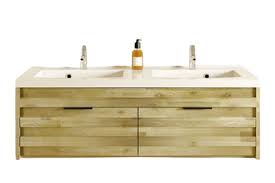 Vasque ceramique salle de bain. Meuble De Salle De Bain En Bois Avec Double Vasque 120 Benoa Hellin