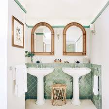 Modern white square ceramic small cloakroom bathroom basin wall hung corner sink. 10 Stylish Bathroom Backsplashes