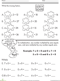 Unique factoring worksheets are available for grade 5 through high school. Find The Missing Factors Worksheet Education Com Education Math Third Grade Math Teaching Multiplication
