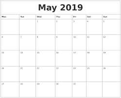 Editable May 2019 Calendar Printable Template In Portrait And Landscape Monthly Calendar Printable Print Calendar Monthly Calendar Template