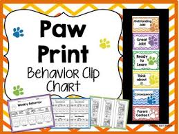 Paw Print Behavior Clip Chart