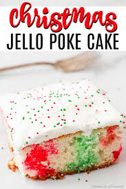 Som du finner oppskriften på her. Christmas Jello Poke Cake Recipe Christmas Rainbow Cake