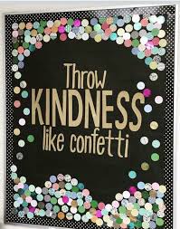 A Fabulous February Bulletin Board Throw Kindness Like Confetti Diybulletinboards Heartdecor School Counselor Bulletin Boards Work Bulletin Boards