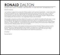 Security Officer Cover Letter Sample Cover Letter Templates Examples