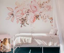 See How This Floral Wall Decal Entirely Transformed This Little Girl S Room Floral Wall Decals Kids Room Wall Decals Girls Wall Decals