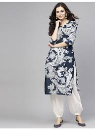 Blue White Printed Kurta With Salwar Set Pakistani Dresses Casual Salwar Pattern Kurta Designs Women