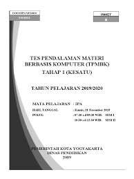 Soal tpmbk kota yogyakarta 2020. Soal Ipa Tpmbk 1 2020 Paket A Ok