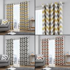 The orange curtain is a local term for the border between orange county and los angeles county in the u.s. Chevron Striped Fully Lined Eyelet Ring Top Curtains Grey Orange Yellow Ebay