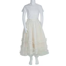 Baby Dior Cream Tulle Overlay Tiered Skirt 10 Yrs