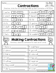 Contractions Great Practice For Breaking Up Contractions Into Two Words And Creating Contractions Contraction Worksheet 2nd Grade Reading 2nd Grade Worksheets