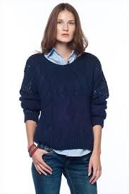 Lacivert Bayan Kazak 1657617281 007 Tommy Hilfiger Moda Stilleri Trendler