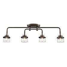 Allen Roth Bristow 4 Light 31 97 In Specialty Bronze Dimmable Fixed Track Light Ki Track Lighting Kitchen Track Lighting Kits Kitchen Lighting Fixtures Track