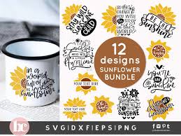 Download Sunflower Bundle Svg Dxf Png Eps Theblackcatprints