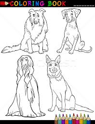 The main are labrador retriever, yorkshire terrier, german shepherd, golden retriever. Cartoon Purebred Dogs Coloring Page Vector Illustration C Izakowski 2735125 Stockfresh