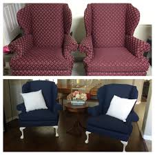 Painted Upholstery With Annie Sloan Chalk Paint Napoleonic Blue Mix Paint Into A 75 Paint 25 Wat Painting Fabric Furniture Paint Upholstery Redo Furniture
