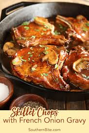 Sprinkle the lipton onion soup mix over the pork chops. Skillet Chops With French Onion Gravy Southern Bite