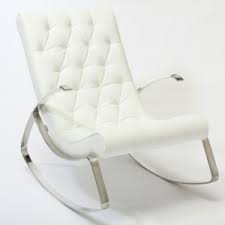 Modern Design White Leather Rocking Chaise Lounge Chair Case Di Design Idee Camera Da Letto Camera Da Letto
