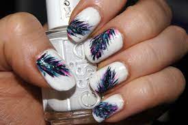 15 Acrylic Nail Designs And Ideas That Will Blow Your Mind Feather Nail Designs Feather Nail Art Feather Nails