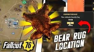 Main / skills / tailoring / leatherworking / brown bear rug. Fallout 76 Bear Rug Plan Location Youtube