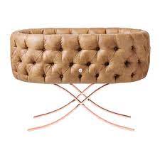 Buy Aristot Tufted Bassinet With Rondo Base Cognac Eco Leather Gold Amara