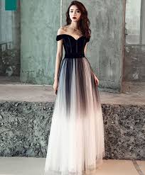 Simple Black Tulle Long Prom Dress Off Shoulder Evening Dress Prom Trang Phục Nữ Thời Trang Nữ Thời Trang Cho Nữ