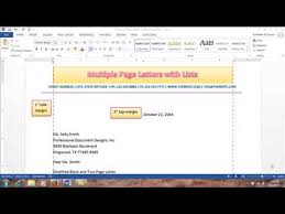 Multiple Page Letter Format Youtube