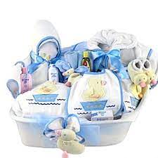 Lay a folded towel inside the basket to the side to provide that artistic flourish. Pampered New Baby Boy Bath Time Gift Basket Great Shower Gift Idea For Newborns Buy Online In Oman At Oman Desertcart Com Productid 6488927