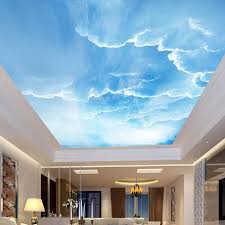 Custom 3d Photo Wallpaper Blue Sky White Clouds Ceiling Wall Murals For Living Room Bedroom Home Decoration Ceilin Cloud Ceiling Wall Wallpaper Mural Wallpaper
