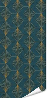 Papier Peint Intisse Gatsby Coloris Bleu Paon Papier Peint Tapisserie Bleu Papier Peint Art Deco
