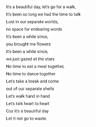 It S A Beautiful Day Beautiful Day Words Poems