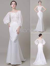 Boho Beach Wedding Dress Detachable Sleeves Off The Shoulder Court Train Mermaid Satin Bridal Gown Milanoo Satin Bridal Gowns Beach Wedding Dress Boho Chic Wedding Gown