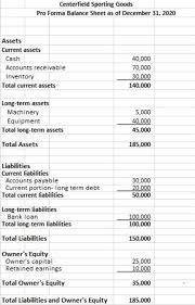 Pro Forma Financial Statements