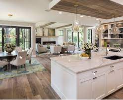 Transitional Kitchen With Open Floor Plan Open Plan Kitchen Living Room Transitional Kitchen Design Open Concept Kitchen Living Room
