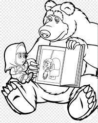 👨‍🎨educational games coloring pages for toddlers! Bear Masha Drawing Coloring Book Masha E O Urso White Mammal Child Png Pngwing