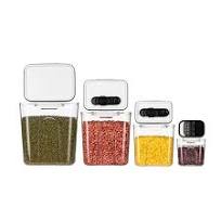 Airtight Grain Storage Container, Transparent Food Storage Jar with Seal  Lid, Kitchen Pantry Organizer for Nuts Beans and Rice, Storage Box for ...