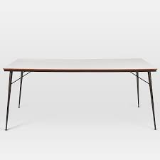 This table is a kitchen master by the douglas corporation and features a red formica top and chrome base. Paulson Dining Table White Laminate