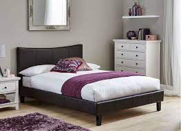 Jakarta Brown Faux Leather Bed Frame Brown Leather Bed Cosy Bedroom Ideas For Couples White Bed Frame