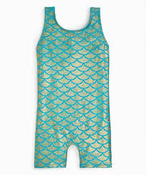 Danskin Teal Mermaid Biketard Girls