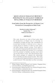 Khamis, jun 06, 2013 esei. Pdf Food Safety From The Perspective Of Islamic Law Focused On Consumption Of Risk Food