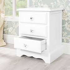 16 stylish nightstands and bedside tables you can score for less than $150. Romance True White Bedside Table With Crystal Handles Bedside Cabinet With 3 Drawers Very Solid Fully Assembled Amazon Co Uk Home Kitchen