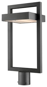 Luttrel Collection 1 Light Outdoor Post Mount Fixture In Black Finish Modern Post Lights By Ownax