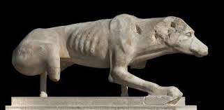 This Statue Along With A Second That Is Not Fully Preserved Most Likely Framed The Entrance To The Sanctuary Of Artemis Hunting Dogs Ancient Dogs Acropolis