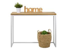 Vous aimerez son système de fermeture avec un anneau en métal doré vieilli. Table D Entree Console Industriel Vintage 100x30x80 Cm Blanc Icb3010080 30 Bl Ev Vente De Ds Meubles Conforama