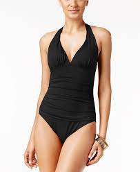 Lauren Ralph Lauren Tummy Control Halter One Piece Swimsuit Swimwear Women Macy S Halter One Piece Swimsuit One Piece Swimsuits