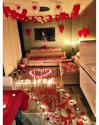 Hotel room with rose petals and candles. Romantic Room Decoration With Red Roses Novocom Top
