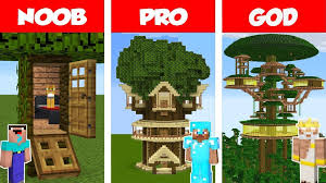Activate the floor trap to foil the exploding creeper attack! Minecraft Noob Vs Pro Vs God Jungle Tree House Build Challenge In Minecraft Animation Video Dailymotion