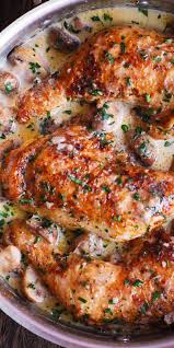 Easy Chicken Legs With Creamy Mushroom Sauce Dinner Pumpkin Recipes Easy Dinner Chicken Recipes Chicken Dinner