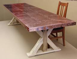 A Woodworkers Photo Journal A Little More Detail Copper Top Table Claro Walnut Table Copper Top Table Copper Dinning Table Kitchen Table Copper